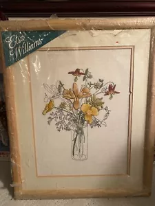 Framed Mary Lou Goertzen Crewel “Poppies In A Jar “ - 16” X 20” - JCA New - Picture 1 of 4