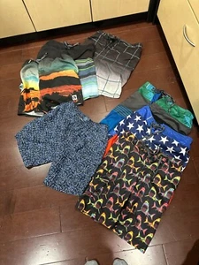 LOT OF 7 BOYS SWIMSUITS BATHING SUITS S-XL OCEAN CURRENT & FATFACE GREAT COND! - Picture 1 of 2