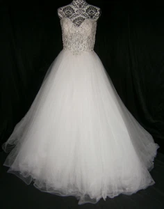 Eve of Milady Wedding Dress Ballgown 8 Tulle Net Skirt Bling Corset Armbands USA - Picture 1 of 22