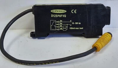 Banner Engineering D12SP6FVQ Fiber Optic Photoelectric Sensor - Image 1 of 4
