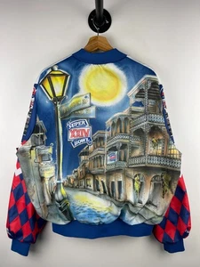 Vintage 90s NFL Chalk Line Super Bowl XXIV Fanimation Satin Bomber Jacket Size L - Picture 1 of 9