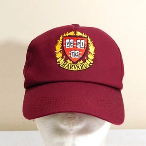 Vintage Harvard Veritas Crest Snapback Hat Cap Adjustable Maroon Red - Picture 1 of 6