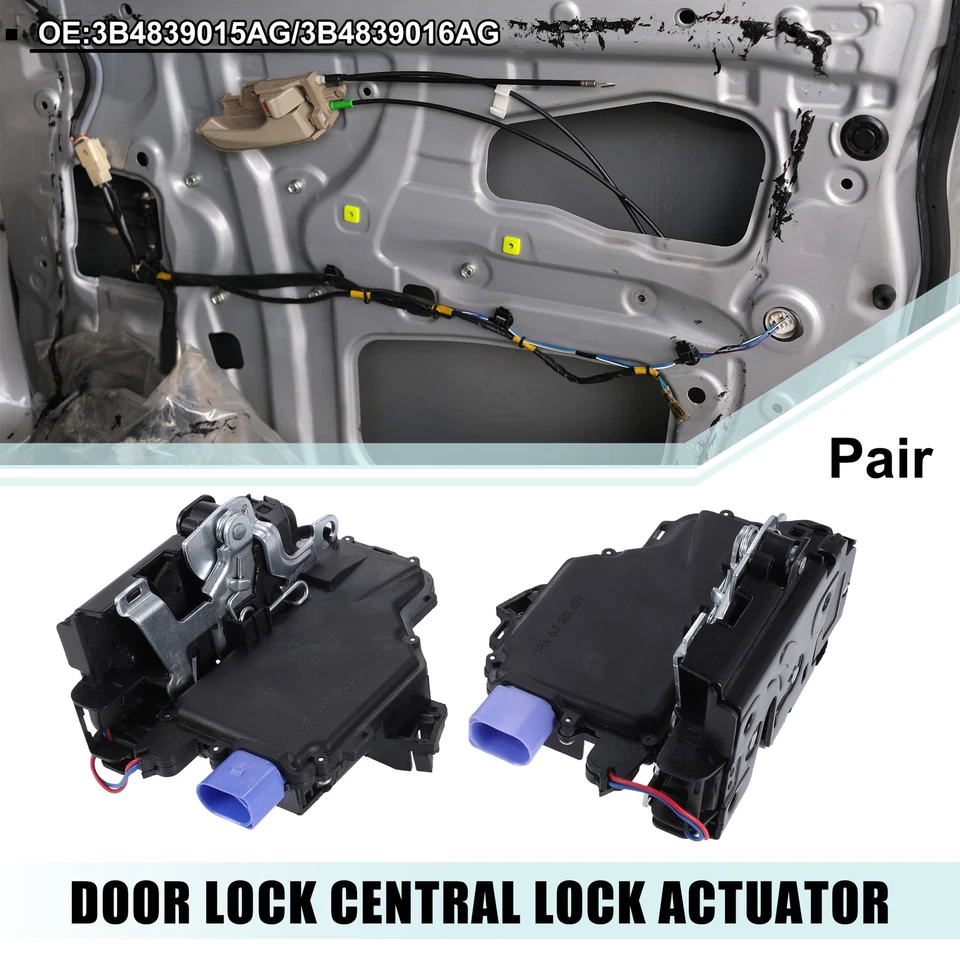 Conjunto de actuador de pestillo de puerta de coche delantero izquierdo derecho 1 par para Volkswagen Polo Foto 1 de 4