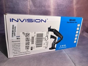 Invision Dual Monitor Arm, Desk Mount, 19-32 Inch Screen, VESA 75 & 100mm - Afbeelding 1 van 10