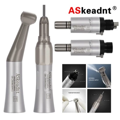 ASKEADNT FX Dental Niederfrequenz-Handstück Gerade Kontra-Winkel Luftmotor 4/2 Löcher DE