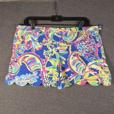 Pantalones Cortos Lilly Pulitzer Para Mujer 10 Dobladillo Festoneado Exótico Jardín Estampado Bolsillos Foto 1 de 4