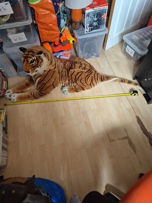 BROWN TIGER Plush Soft Toy approx 115 cm Plus Tail 70cm Stuffed Animal MASSIVE - Image 1 of 4