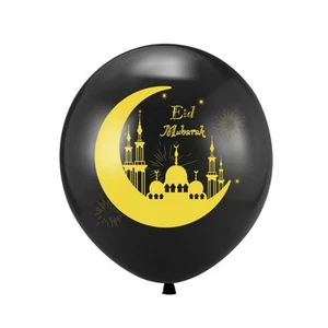 Palloncino in lattice nero 12" Eid Mubarak 10 pezzi per celebrazioni Eid - Foto 1 di 1