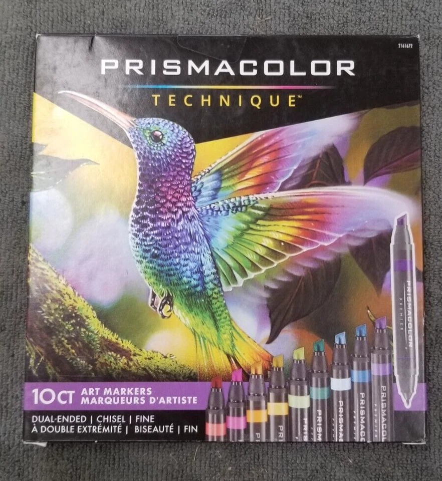 Prismacolor Technique 10ct Art Markers Chisel & Fine Point New!