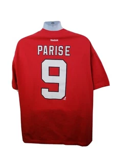 T-shirt ufficiale Reebok NHL New Jersey Devils #9 Zach Parise rossa taglia 2XL - Foto 1 di 10
