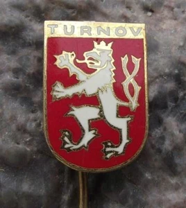 Antique Turnov Turnof Czech City Coat of Arms Heraldic Crest Lion Pin Badge - Picture 1 of 2