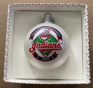 Vintage 1995 CLEVELAND INDIANS Christmas Ornament CHIEF WAHOO American League Ch - Picture 1 of 6