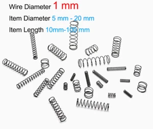 Compression Spring Steel 1 mm Wire Dia Small Pressure Springs / Coil Spring - Picture 1 of 18