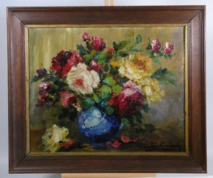 Ölgemälde Hela Giardanj Blumen Stillleben Impresssionismus 1930er Jahre - Imagen 1 de 5