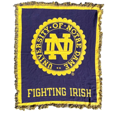 University of Notre Dame Football Stadium Blanket Large Vintage Cover