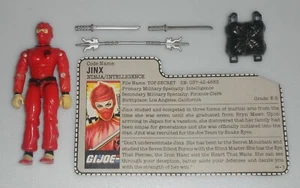 1987 Vintage G.I. GI Joe Lot 3.75 ARAH Jinx Red Ninja & File Card *100% Complete - Picture 1 of 7