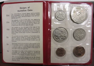 1970 Royal Australian Mint 6-Coin Mint Set in Red Folder - Captain Cook 50 Cent - Picture 1 of 16