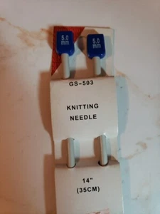 Markenlose Stricknadeln 14 Zoll Single Point 5,0 mm Aluminium grau - Bild 1 von 4