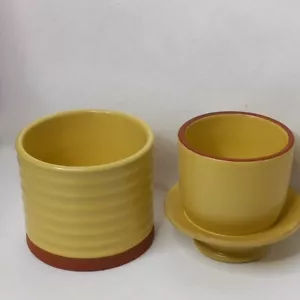 Horno GPT Amarillo Terracota Gres Mantequilla Vaso 4 Oz 1 Barra Contenedor de Almacenamiento - Imagen 1 de 7