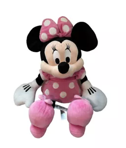 Disney Parks Minnie Mouse 19 Zoll weich Plüsch rosa Tupfen Kleid Schleife authentisch - Bild 1 von 4