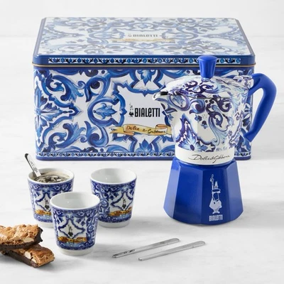 Cafeteira Bialetti Dolce & Gabbana Moka Pot azul mediterrâneo 3 xícaras - Imagem 1 de 4