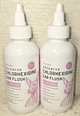 Lote de 2 soluciones limpiadoras óticas masticables + curativas con clorhexidina para perros Foto 1 de 3