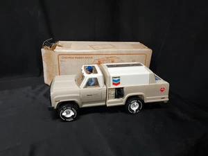 Unused 1980 Pressed Steel TONKA Chevron Gas Station Tanker Truck & Original Box - Picture 1 of 12