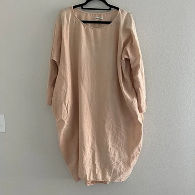 Vestido Rachel Craven talla 2 o EE. UU. Grande Lino Largo Cocoon Lagenlook Bolsillos Defecto Foto 1 de 4