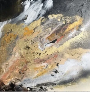 Modern Contemporary ABSTRACT ACRYLIC TEXTURED PAINTING Large 90 x 90cm CANVAS. - Picture 1 of 19
