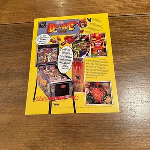 Dr Dude Pinball Flyer Original Promo Retro Game Art Sci-Fi Vintage-Bally 1990 - Picture 1 of 2
