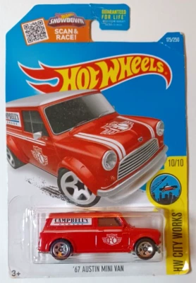 Hot Wheels 🔥'67 мини-фургон Austin 🔥 красный литой HW City Works 10/10 НОВЫЙ 175/250 - Изображение 1 из 4