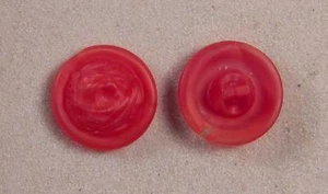 Button Set Satin Glass Red Round Frosted Rose 11/16” 18mm 28L Czechia - Picture 1 of 1