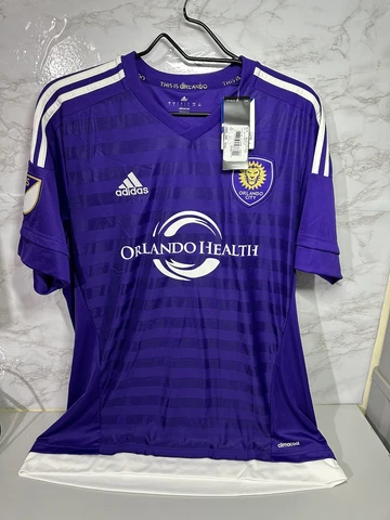 ADIDAS AUTHENTIC MLS ORLANDO CITY SC PURPLE TEAM JERSEY Sz Large - L Cover