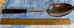 Chromium Plated EKCO Solid Spoon Preowned Black Handle 12" Long - Picture 1 of 8