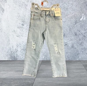 Levi’s High Rise Ankle Straight Distressed Blue Jeans Size Girls 6R - Picture 1 of 5