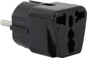 Enchufe adaptador de viaje de EE. UU. a ALEMANIA doble paquete EE. UU./Universal EUROPA tipo E (C/F) 1 - Imagen 1 de 6