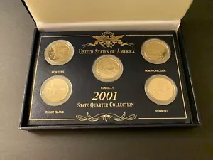 Pure 24Kt Gold Plated 2001 State Quarter Collection US Commemorative Gallery NEW - Picture 1 of 7
