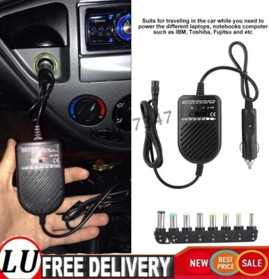 12V 80W DC Universal Laptop Netzteil Ladegerät Auto KFZ PKW 8 Anschlussstecker - Bild 1 von 4
