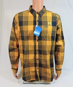Camisa a cuadros Columbia University of Michigan Wolverines CLG Rapid Rivers talla L NUEVA - Imagen 1 de 3