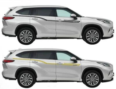 Car Sticker Side Door Decal For Toyota Highlander Waistline Stripe Pair Graphic Foto 1 de 4