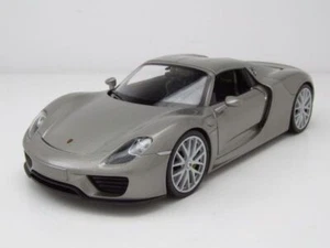 Porsche 918 Spyder Hardtop 2012 Grigio Modellino 1:24 Welly - Imagen 1 de 8