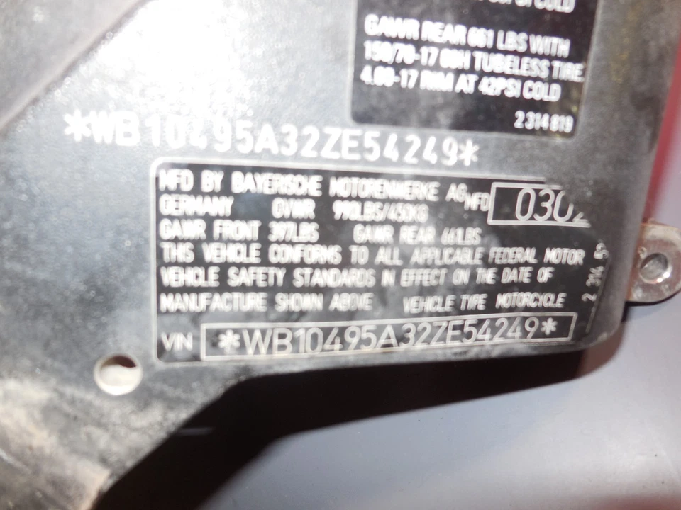 04 BMW R1150GS R1150 GS ПЕРЕДНЯЯ РАМА ГРИФА ОСНОВНАЯ СБОРКА ПОДЛИННЫЙ OEM  - Изображение 1 из 1