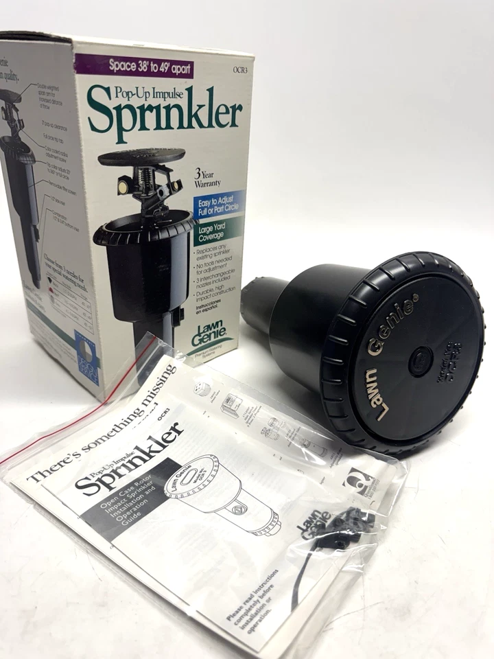 Aspersor de impulso emergente de área grande modelo OCR3 Lawn Genie de colección como nuevo 38'-49' Foto 1 de 4