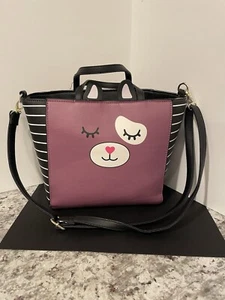 Luv Betsey Johnson Sleeping Cat Shoulder Bag Long/Short Straps Satchel Purse - Picture 1 of 9