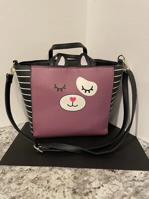 Luv Betsey Johnson спальный кот наплечная сумка длинные/короткие ремни сумка сумочка - Изображение 1 из 4