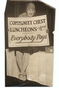 Community Chest Luncheons $1 Sign MRS EDWIN WALTER Vintage 1929 Press Photo - Picture 1 of 2