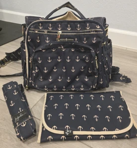 Jujube BFF "The Admiral" Nautical Diaper Bag/Backpack, Anchors, lots of pockets - Picture 1 of 12