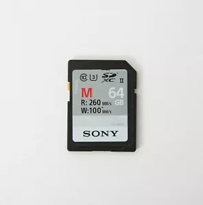 Sony M Series 64GB SDXC UHS-II Class 10 U3 Memory Card Speed Up to 260MB/s - Picture 1 of 2