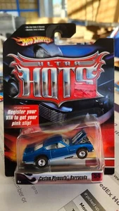 Hot Wheels Ultra Hots #34/36 2008 personalizado Plymouth Barracuda en azul con RR - Imagen 1 de 3