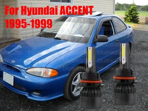LED ForACCENT 1995-1999 Headlight Kit 9004 HB1 6000K White Bulbs High-Low Beam - Picture 1 of 9